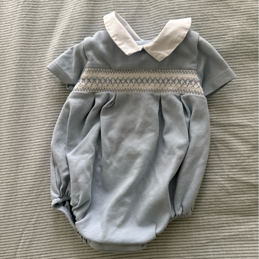 Light Blue onsie with White Accents